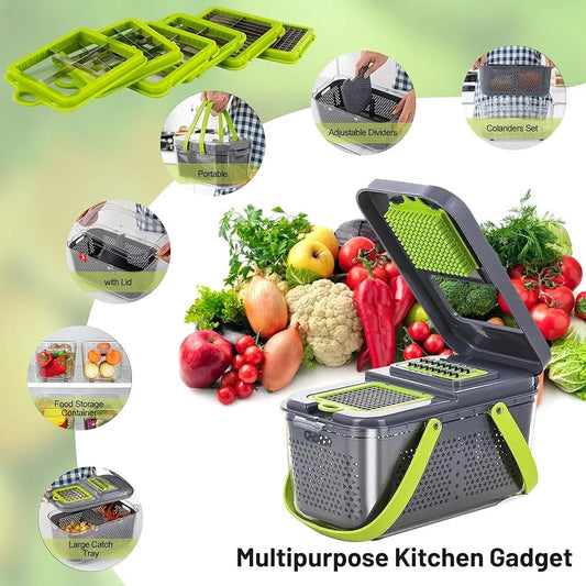 22 in 1 Vegetable Cutter 22 Pcs Multifunctional Food Chopper