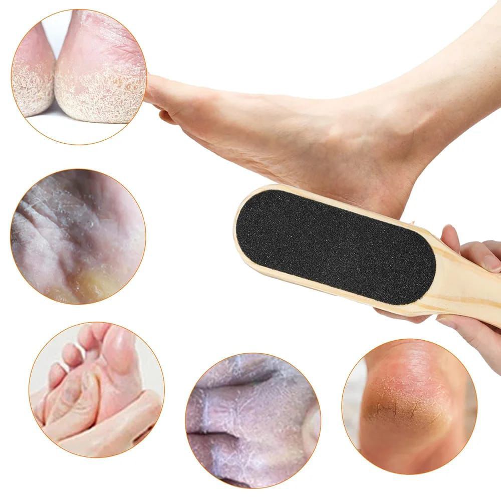Double Sided Foot File Callus Remover for Feet Professional Wooden Pedicure🤩