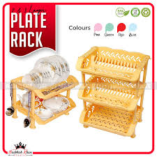 3 layers plate rack plastic