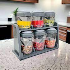 Spice Rack / Masala Box with 6 Unbreakable jars