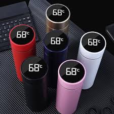 Water Bottle LED Temperature Display | Imported 500ml Stainless Steel Cold & Hot Water Bottle for Boys Girls & Kids, Sports & Gym | Thermos Flask | (Half Liter)