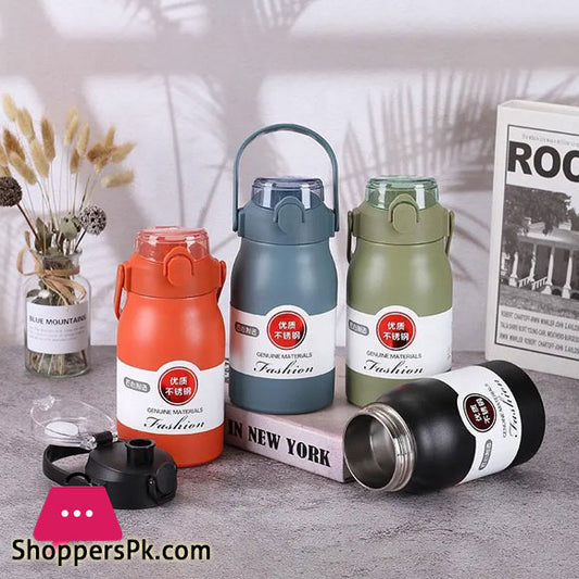 Imported 1300ml Vacuum Insulated Stainless Steel Water Bottle For Hot and Cold Water Thermos Flask With Straw