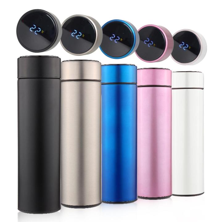 Water Bottle LED Temperature Display | Imported 500ml Stainless Steel Cold & Hot Water Bottle for Boys Girls & Kids, Sports & Gym | Thermos Flask | (Half Liter)