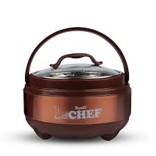 Majestic Chef Stainless Steel Clarion Hot Pot With Glass Lid - Brown - Medium 2 L