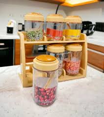 Spice Rack / Masala Box with 6 Unbreakable jars