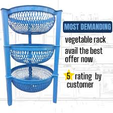 vegetable rack - basket stand for kitchen - 3 layer basket -vegetable plastic rack premium quality- vegetable rack - 3 layer rack - plastic vegetable stand- multipurpose rack - fruits/vegetable rack -onion basket stand for kitchen - plastic rack
