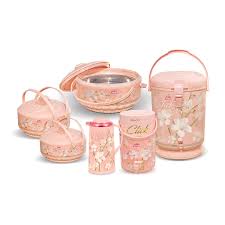 5 Pieces Click Hot Pots Set & Water Cooler 12 Liter ,, Thermos 1 Liter