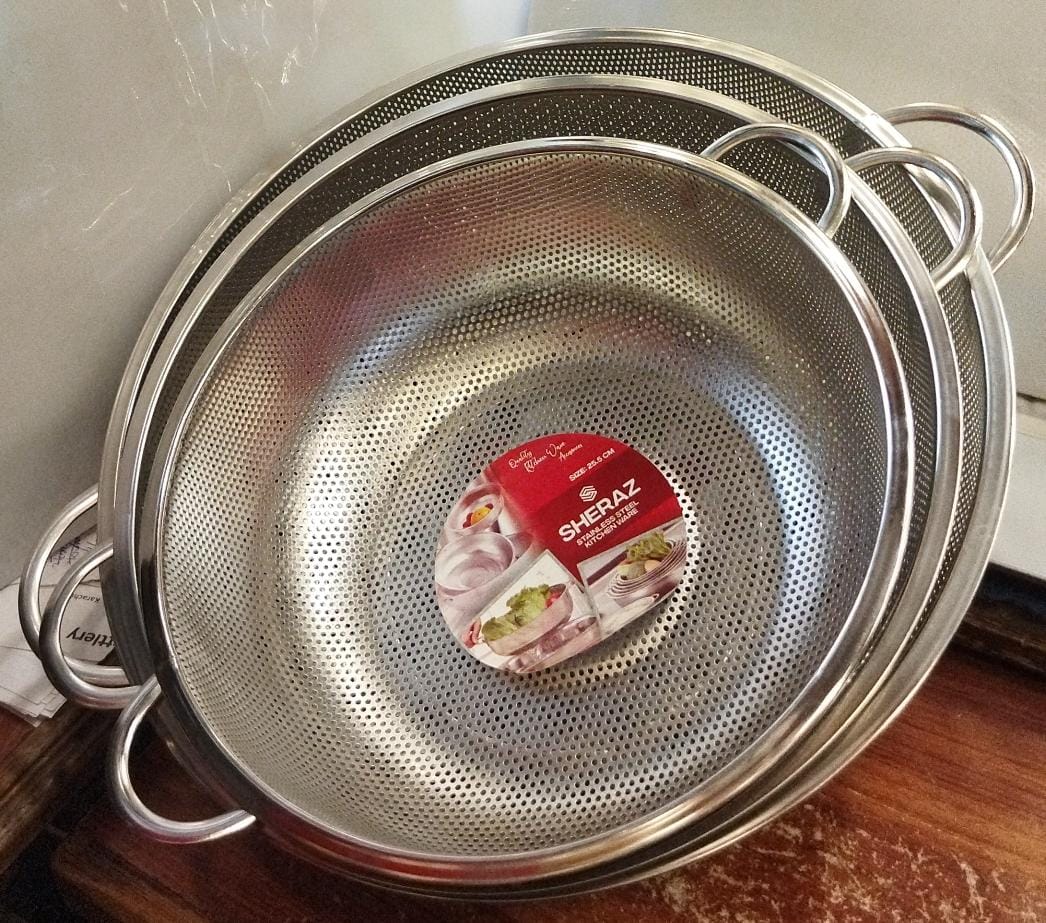 Stainless steel kitchen vegetable washing basket