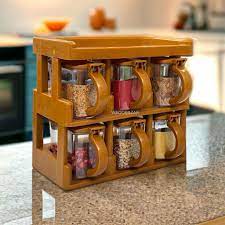 Spice Rack Tier Set With 6 Spice Jars
