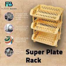 3 layers plate rack plastic