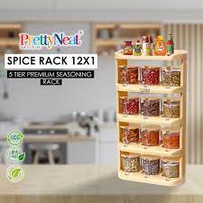 4 Tier Condiments & Spice Racks with Spice Jar 12 pcs