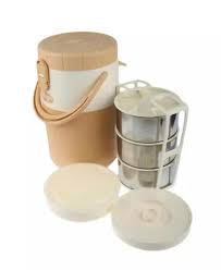 LAVENNA 3+1 Layer Tiffin Insulated Lunch Box Food Carrier Storage Box Office Lunch box 3.