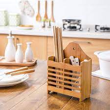 Wooden Spoon Holder Bamboo Spoon Chopsticks Storage Rack Holder