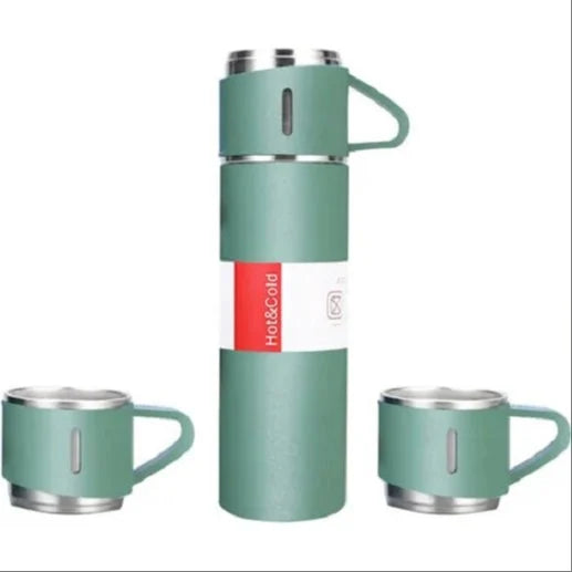 Stainless Steel Vacuum Flaskk Bottle with 3 Extra Glasses and 🎁 Gift Box